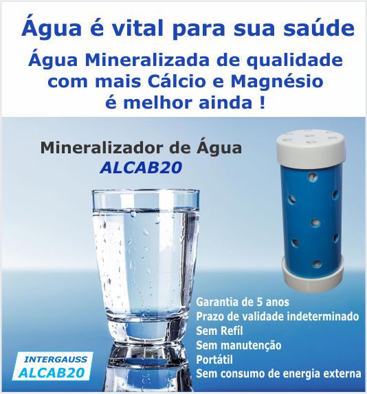 MINERALIZADOR DE ÁGUA ALCAB20 / COM  INFRAVERMELHO LONGO / ANTI BACTÉRIAS