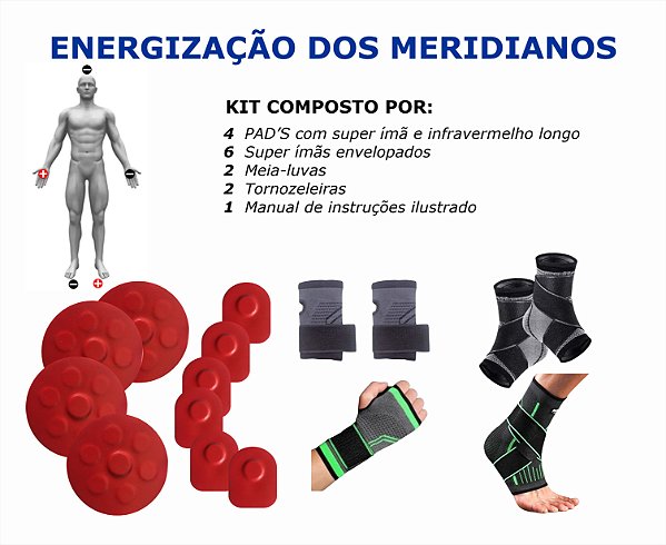 Terapia para energizar meridianos - Kit de Biomagnetos de Neodímio