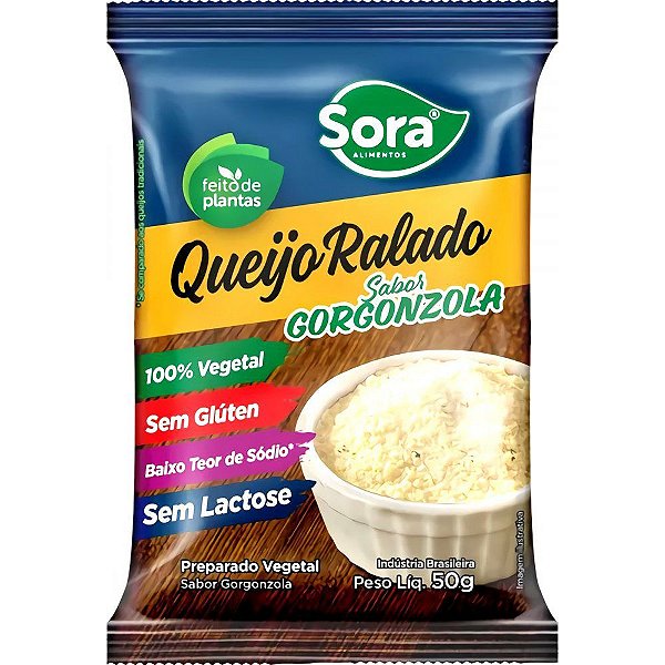 Queijo Ralado Gorgonzola Vegetal Sora 50g - Vegano - Loja Vegana