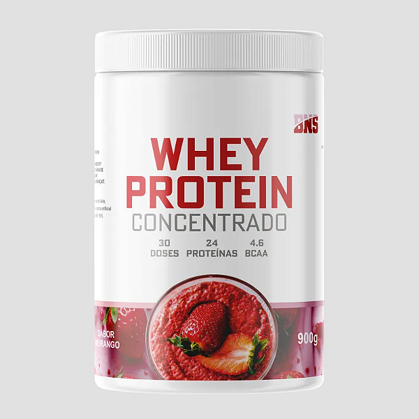 New Whey Protein Concentrado - SABOR MORANGO - BNS