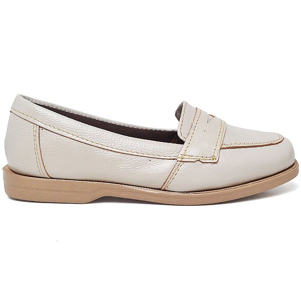 Sapato Feminino Coyote - Couro Legítimo Cor Off-White