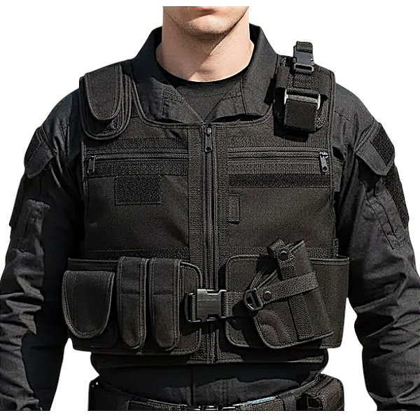Colete Tático Militar Polícia Vigilante Segurança Airsoft - 6x Sem Juros