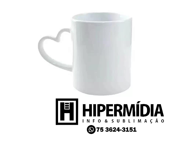 Caneca Alça Coração Branca