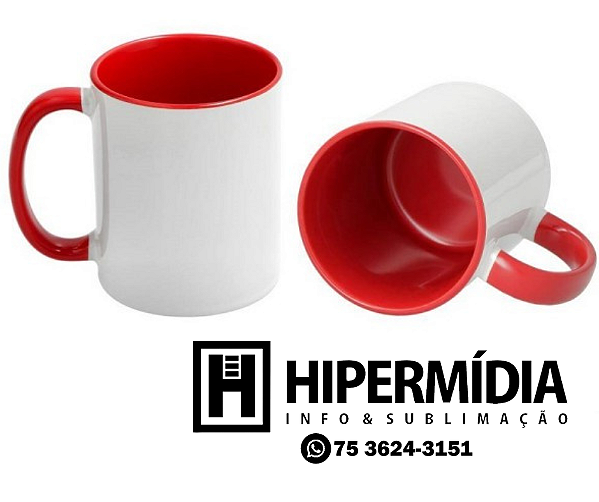 Caneca Alça/Interior Vermelha