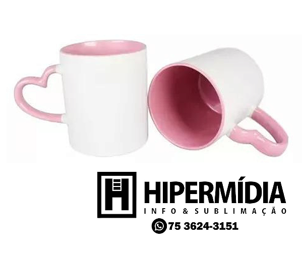 Caneca Alça Coração Rosa