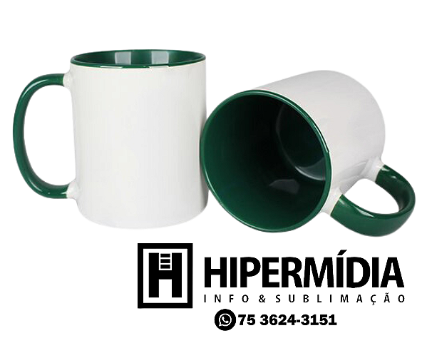 Caneca Alça/Interior Verde Escuro