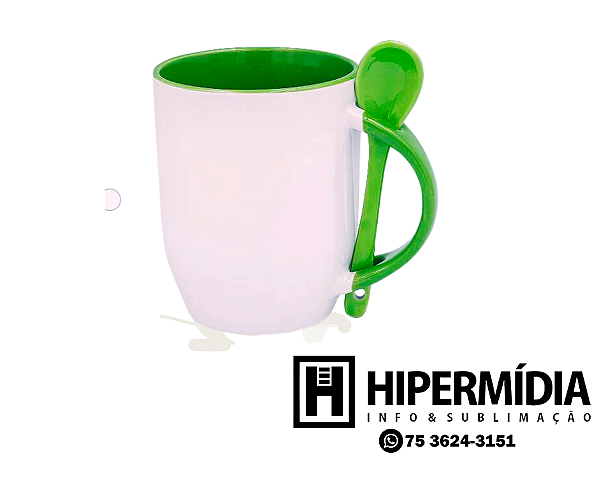Caneca c/ Colher Cónica Verde
