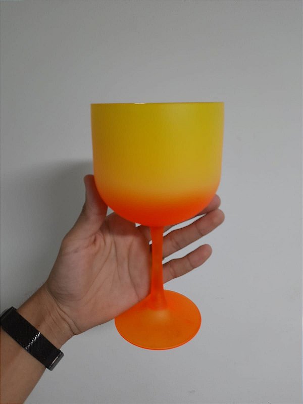 Taça Gin Bi-Color Laranja +Amarelo