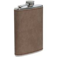 Cantil em Aço Inox com Capa em Courino Marrom inox 240ml - Sublimação