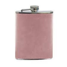 Cantil em Aço Inox com Capa em Courino Rosa inox 240ml - Sublimação