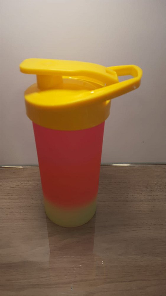 Squeeze Plástico Degradê Tampa Amarela 500ml - Transfer Laser