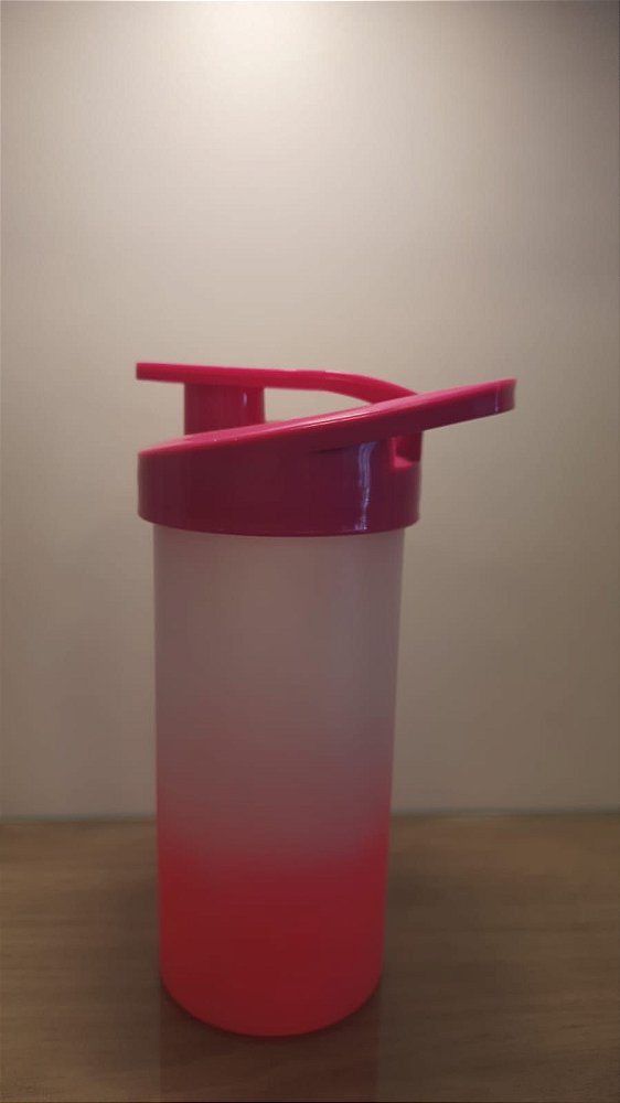 Squeeze Plastico Degradê Tampa Rosa Pink 500ml - Transfer Laser