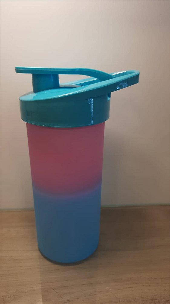 Squeeze Plastico Degradê Tampa Azul 500ml - Transfer Laser
