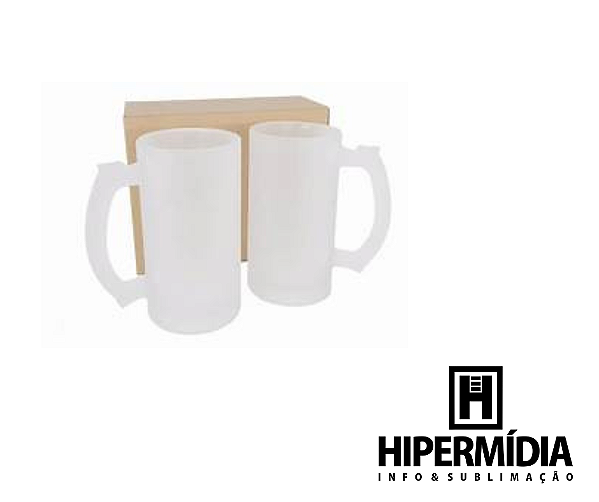 12 Canecas Chopp Vidro Jateado Sublime 460ml P/ Sublimação