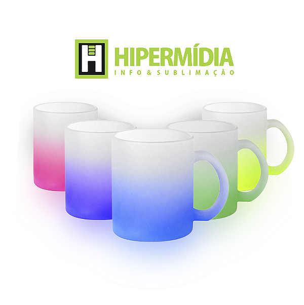 5 und Canecas Chopp Degradê Vidro Jateado Ou Transparente Sublime - 320ml