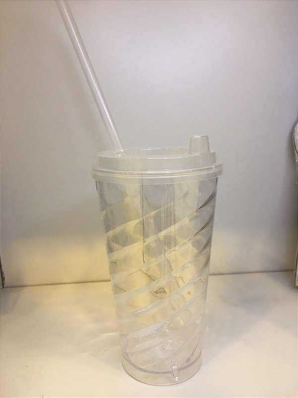 COPO MINI FLEX CRISTAL  COM TAMPA TRANSPARENTE 450 ML