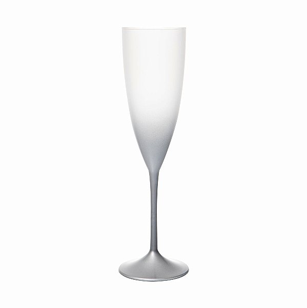 TAÇA CHAMPANHE CRISTAL DEGRADÊ PRATA