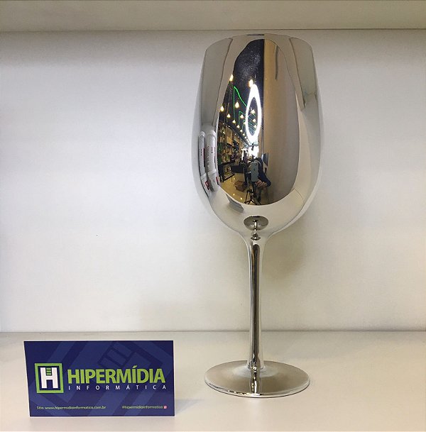 TAÇA DE VINHO VIDRO CRISTAL PRATA 580 ML (LINHA ELEGANCE)