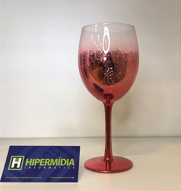TAÇA VINHO VIDRO CRISTAL DEGRADÊ   VERMELHO 315 ML (LINHA ELEGANCE)