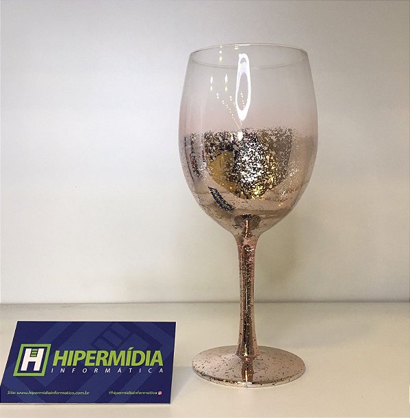 TAÇA VINHO VIDRO CRISTAL DEGRADÊ  ROSE  315 ML (LINHA ELEGANCE)