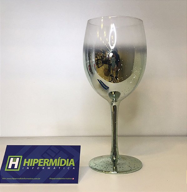 TAÇA VINHO VIDRO CRISTAL DEGRADÊ  VERDE 315 ML (LINHA ELEGANCE)