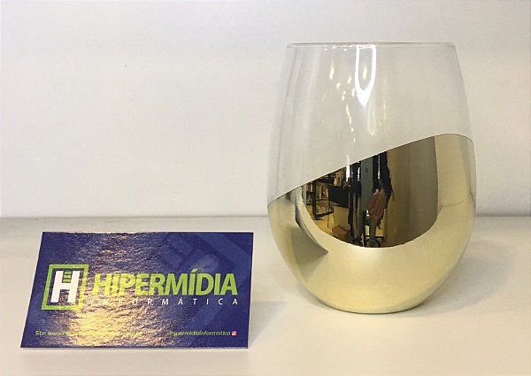 COPO P/ VINHO CRISTAL VIDRO LUA/ DOURADO  540 ML (LINHA ELEGANCE)