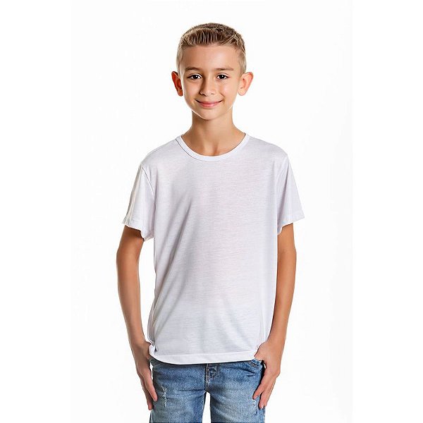 CAMISA INFANTIL  POLIESTER BRANCA  8 ANOS
