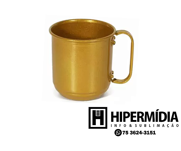 Caneca Alumínio Dourada - 400 ml