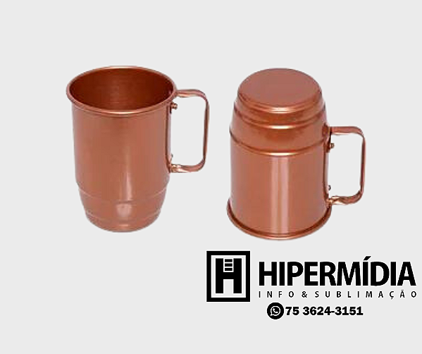 Caneca Alumínio Cobre Escuro - 500ml
