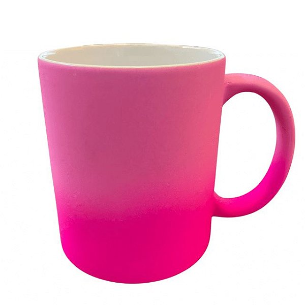 CANECA DE CERÂMICA DEGRADÊ FOSCA PINK E LILÁS