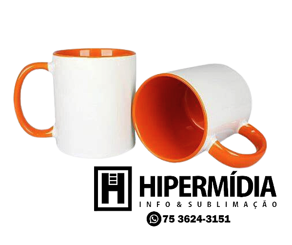 Caneca Alça/Interior Laranja