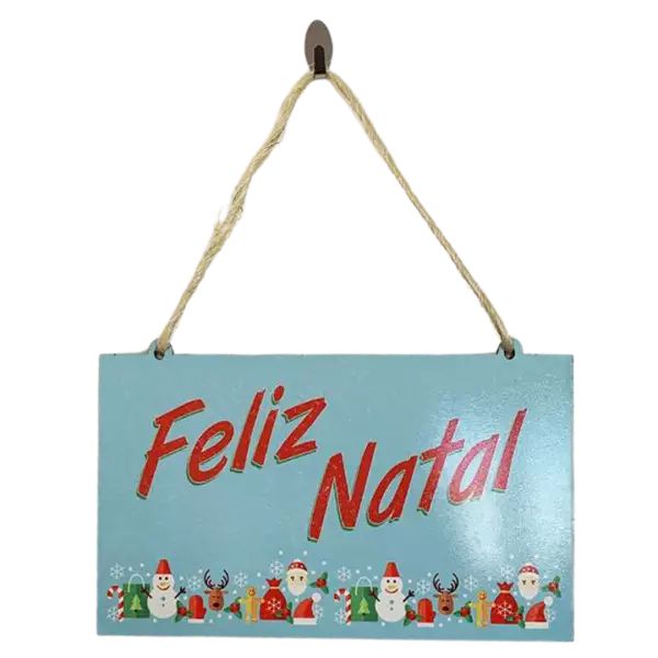 PLACA RETANGULAR COM SISAL EM MDF (15X25CM)