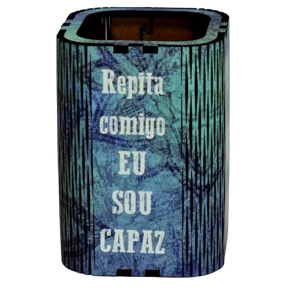 PORTA LÁPIS CURVA EM MDF PARA SUBLIMAÇÃO