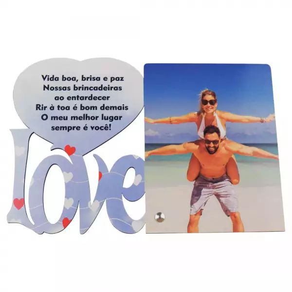 PORTA RETRATO LOVE A4 EM MDF