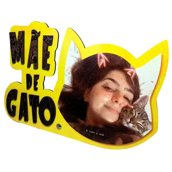 PORTA RETRATO MÃE DE GATO EM MDF