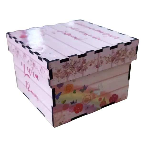 Caixa de Presente em MDF (10x10x6 cm)