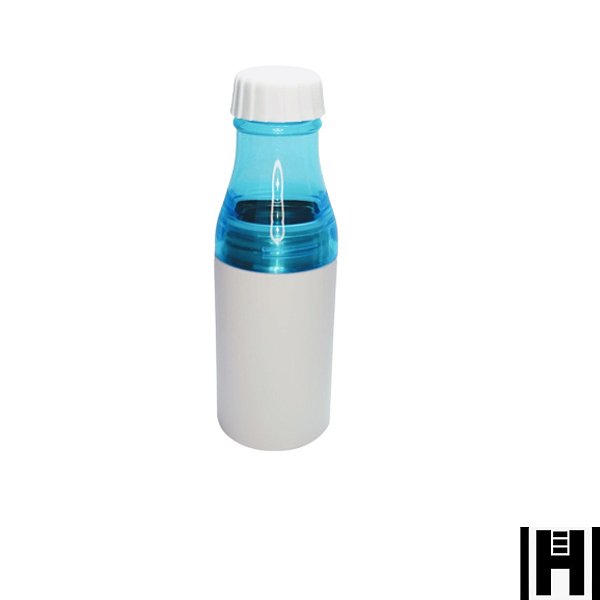 GARRAFA INOX INFANTIL 2X1 TAMPA AZUL 500ML