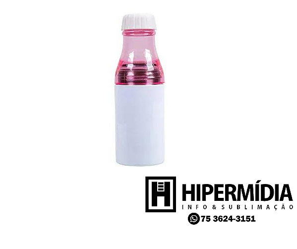 Garrafa Inox Infantil 2X1 Tampa Rosa - 500ml