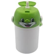 Garrafa de Polímero Infantil com Carinha Verde