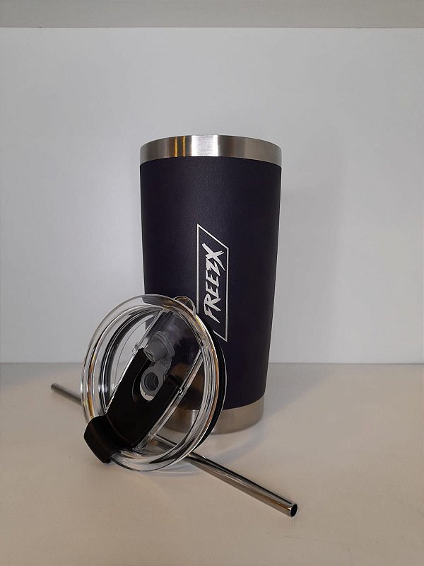 Copo Inox Térmico Azul Navy 591ml FREEZX - 6 Horas Gelado