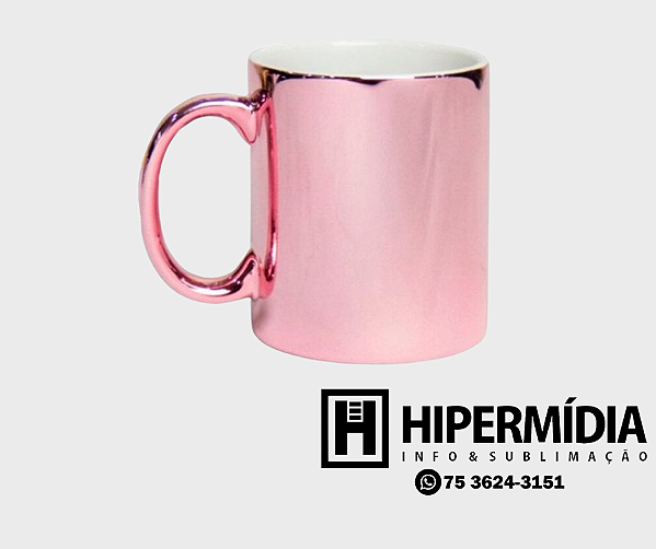 10 Canecas para Sublimação de Cerâmica Cromada Rosa