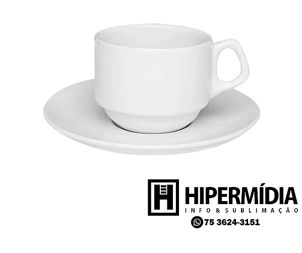 Xícara de Café com Pires p/ Sublimação - 147ml Livesub