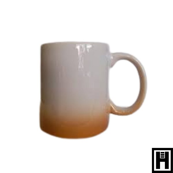 Caneca Porcelana Branca Degradê Bronze 300ml