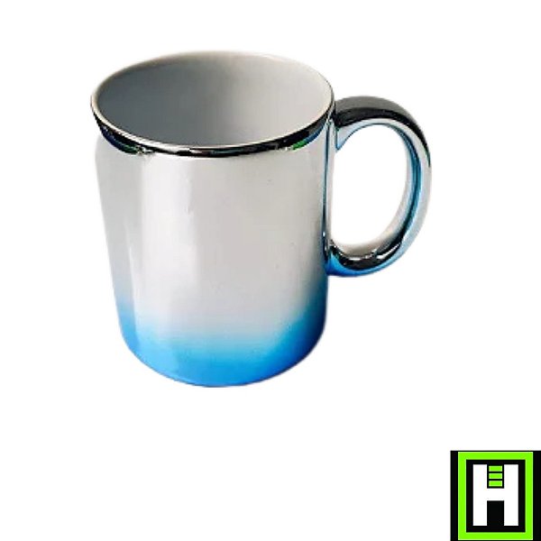 Caneca Espelho Prata Degradê Azul