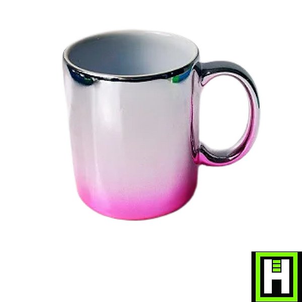 Caneca Espelho Prata Degradê Rosa