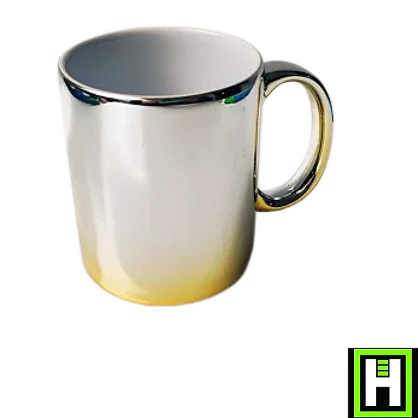 Caneca Espelho Prata Degradê Ouro