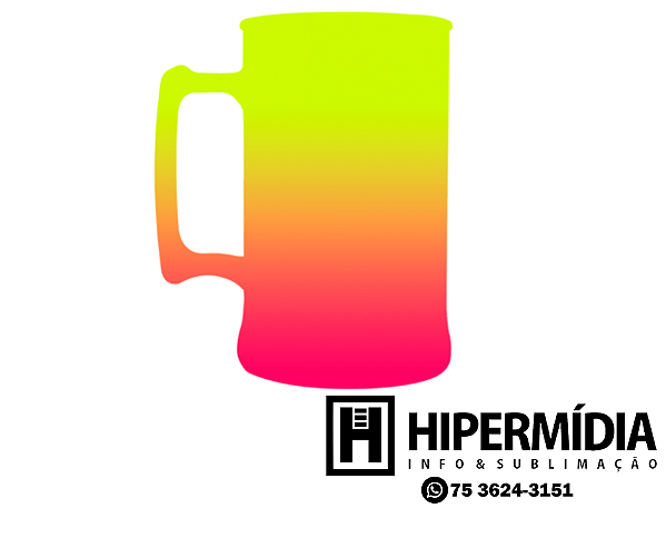 Caneca Plastica Degradê Amarelo/Rosa - 300 ml