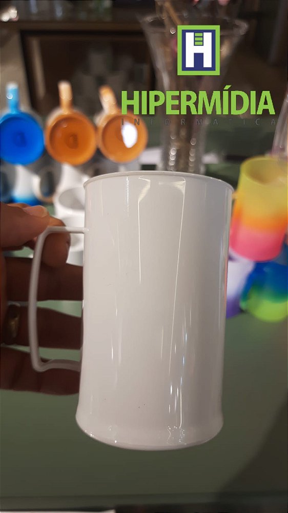 Caneca Plastica Branca - 300 ml