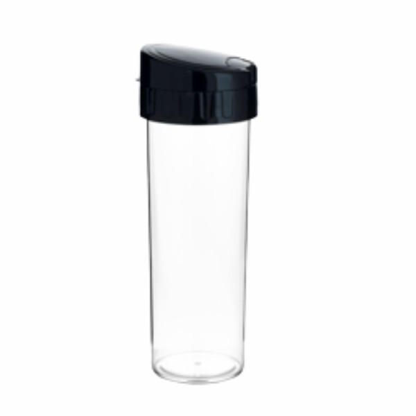 Garrafa Slim Fit Plastica Cristal Com Tampa Preta 540ml - Transfer Laser