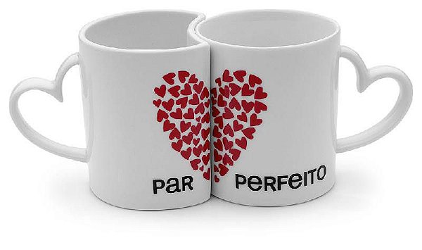 Caneca Porcelana branca Dupla Coração Sublimação
